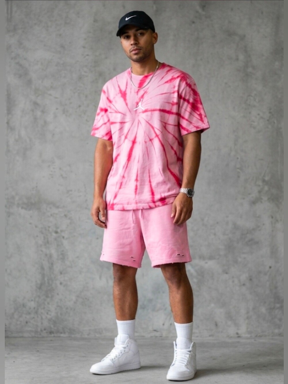 NWT Outfit Bundle Set: Jordan Tie-Dye T-Shirt (XL) & Civil Regime Shorts (L)